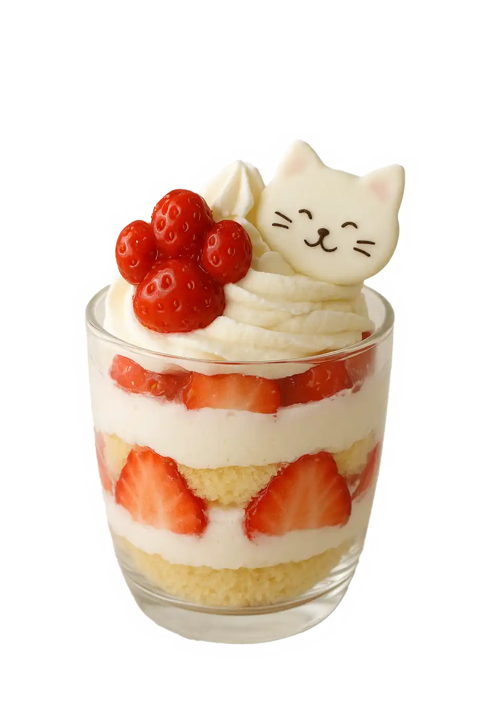 にゃんショートケーキパフェ